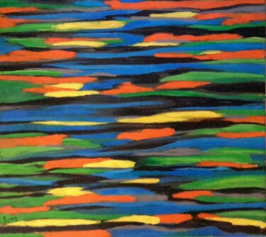 Peinture intitulée "RU 80x80" par Mizem, Œuvre d'art originale, Acrylique