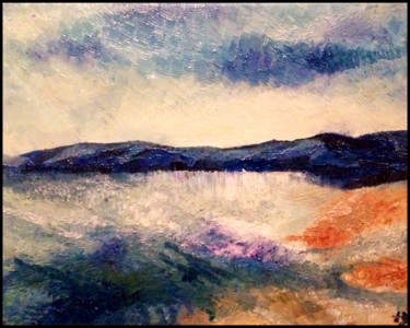 Painting titled "El mar en Cantabria" by Anne Brigaud, Original Artwork