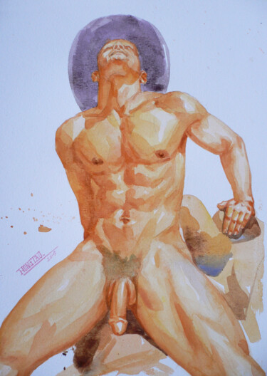 Pittura intitolato "watercolor painting…" da Hongtao Huang, Opera d'arte originale, Tempera