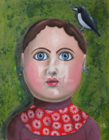 Painting titled "En Porcelaine" by Elke Thiébaut, Original Artwork, Acrylic