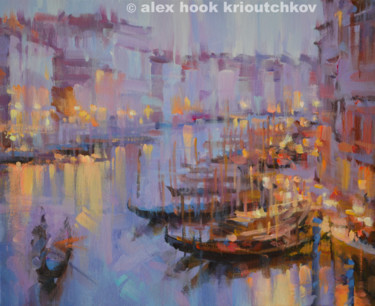 Venice at night III 绘画 标题为“Venice at night III” 由Alex Hook Krioutchkov, 原创艺术品, 油
