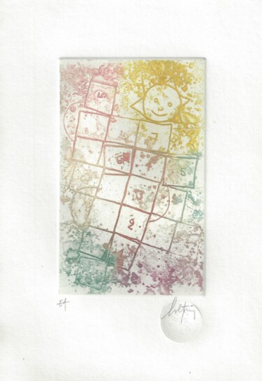 Gravures & estampes intitulée "Marelle (moyen)" par André Colpin, Œuvre d'art originale, Eau-forte