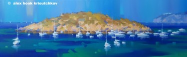 Sant Elm de Mallorca II Painting titled "Sant Elm de Mallorc…" by Alex Hook Krioutchkov, Original Artwork, Oil Mounted on Wood Stretcher frame