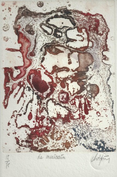 Gravures & estampes intitulée "Le Mexicain" par André Colpin, Œuvre d'art originale, Eau-forte