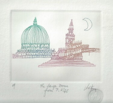 Gravures & estampes intitulée "The large dome from…" par André Colpin, Œuvre d'art originale, Eau-forte