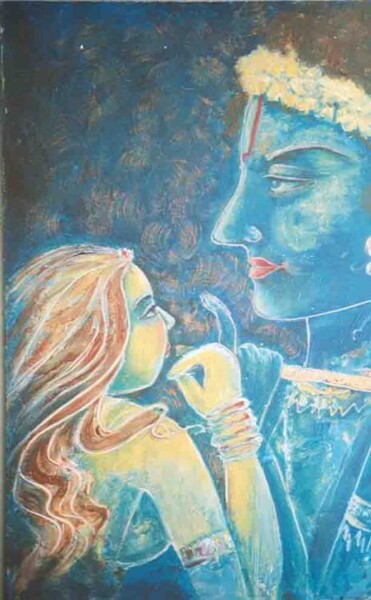 Painting titled "RADHA KRISHAN" by Suddha Sama, Original Artwork, Acrylic Mounted on Wood Stretcher frame