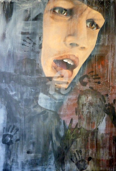 Peinture intitulée "2015-indignee-97-x1…" par Domondo, Œuvre d'art originale, Acrylique