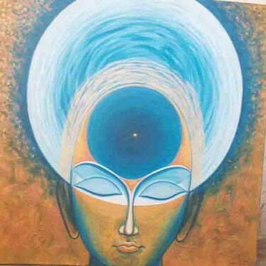 Painting titled "PLEASURE OF KRISHNA…" by Suddha Sama, Original Artwork, Acrylic Mounted on Wood Stretcher frame