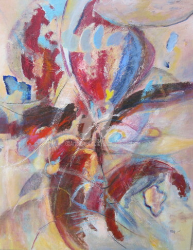 Schilderij getiteld "Rythmes colorés" door Monique Chef, Origineel Kunstwerk, Acryl
