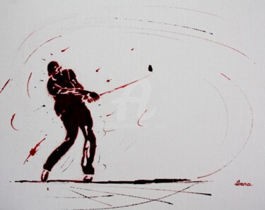 golf-n-18-peinture-acrylique-et-sanguine-sur-carton-toile-format-50cm-sur-40cm-par-ibara.jpg 绘画 标题为“golf-n-18-peinture-…” 由Henri Ibara, 原创艺术品, 丙烯