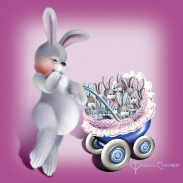 Arts numériques intitulée "Maman Lapin" par Pascal Chanier, Œuvre d'art originale
