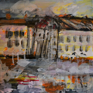 Peinture intitulée "les briques colorées" par Muriel Cayet, Œuvre d'art originale, Acrylique