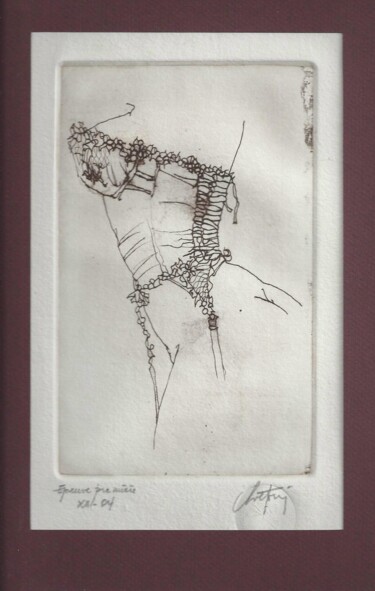 Printmaking titled "Guêpière ( grande)" by André Colpin, Original Artwork, Etching