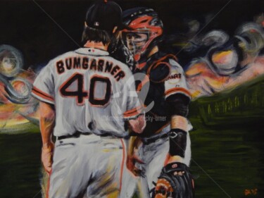 绘画 标题为“MadBum and Posey” 由Becky Arner, 原创艺术品, 丙烯