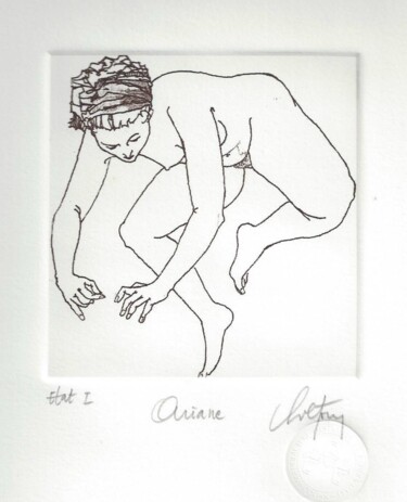 Printmaking titled "Ariane" by André Colpin, Original Artwork, Etching
