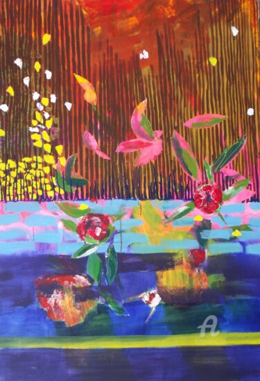 Peinture intitulée "Fleur, nature" par Remi Delaplace, Œuvre d'art originale, Acrylique Monté sur Châssis en bois