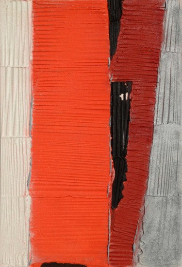Stries rouges 绘画 标题为“Stries rouges” 由Ayel, 原创艺术品, 颜料 安装在木质担架架上