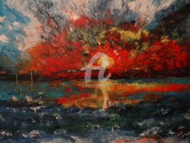Painting titled "The colors of the s…" by Nasya, Original Artwork, Oil