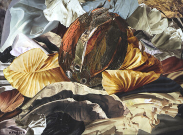 Collages titled "Automne tropical" by Dominique Gobelin Mansour, Original Artwork