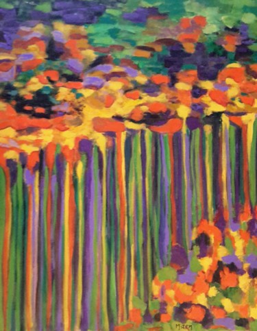 Peinture intitulée "CASCADE DE COULEURS…" par Mizem, Œuvre d'art originale, Acrylique