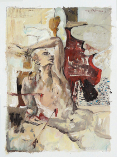 Peinture intitulée "Le martyre de Saint…" par Gilles Chambon, Œuvre d'art originale, Huile