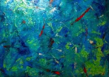 Peinture intitulée "Fonds marins" par Wilcox, Œuvre d'art originale, Huile