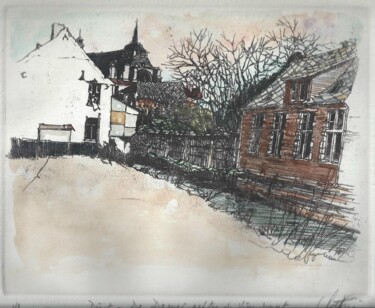 Printmaking titled "Diest - De Demer ac…" by André Colpin, Original Artwork, Etching
