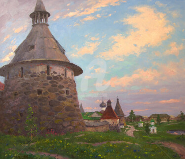 Painting titled "Solovki. Twilight s…" by Alexander Alexandrovsky, Original Artwork, Oil