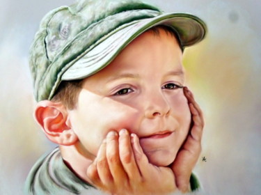 PIERRE Peinture intitulée "PIERRE" par Yva Arvis, Œuvre d'art originale, Pastel