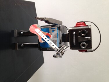 Sculpture titled "Robot Elvis !" by Arzel, Original Artwork, Metals