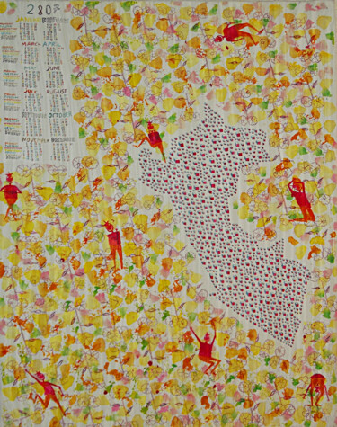 Peinture intitulée "Pérou Calendrier  2…" par Grégoire Koutsandréou, Œuvre d'art originale, Acrylique
