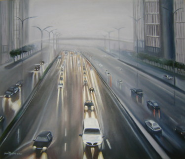 Schilderij getiteld "smith-ola-lagos-bus…" door Olaoluwa Smith, Origineel Kunstwerk, Olie