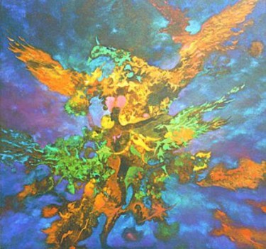 Peinture intitulée "oiseau" par Christophe Challier, Œuvre d'art originale, Huile