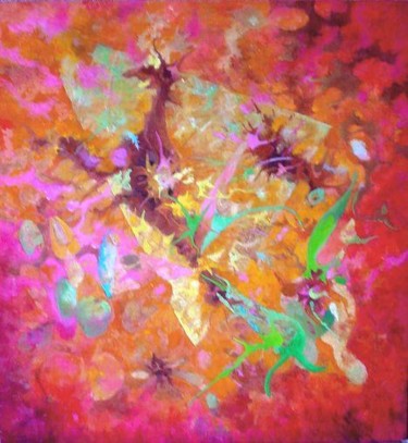 Peinture intitulée "psycho" par Christophe Challier, Œuvre d'art originale, Huile