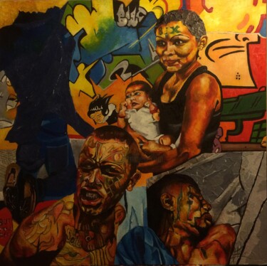 Peinture intitulée "Série Gang renaissa…" par Alain Cabot, Œuvre d'art originale, Huile