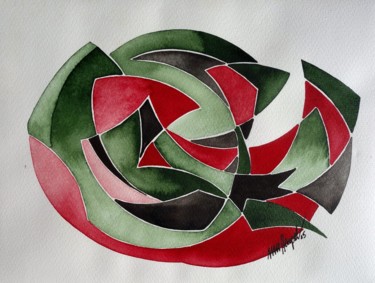 Malerei mit dem Titel "Einmümmeln III" von Ulli Heupel, Original-Kunstwerk, Aquarell