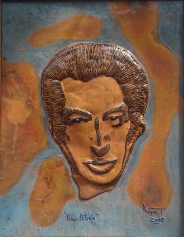 Peinture intitulée "" Bleu Pétrole "  2…" par Riquet Faure, Œuvre d'art originale, Autre