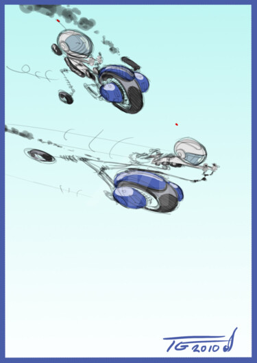 Dessin intitulée "petit-héro-roulant-" par Thierry Goulard, Œuvre d'art originale, Photographie numérique