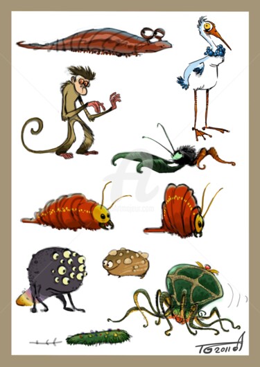 Dessin intitulée "montage-bestioles" par Thierry Goulard, Œuvre d'art originale, Photographie numérique