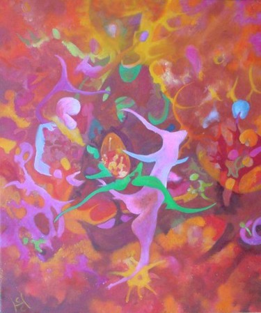 Peinture intitulée "la barque" par Christophe Challier, Œuvre d'art originale, Huile