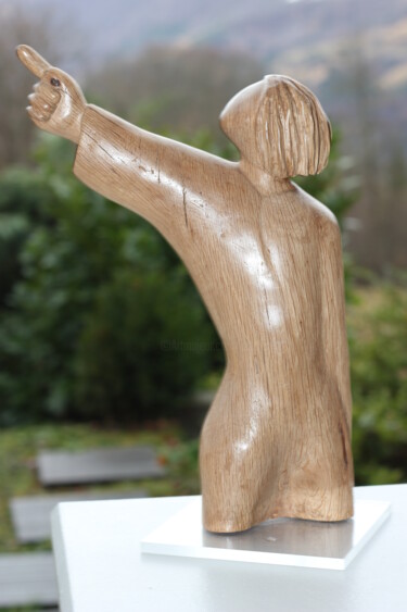 Sculpture titled "Le prédicateur" by Max Bernard, Original Artwork, Wood