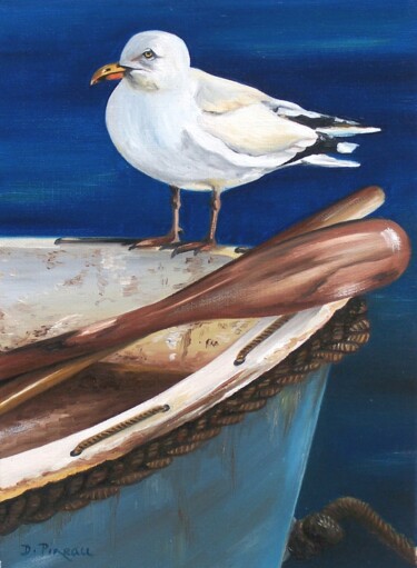 La mouette Peinture intitulée "La mouette" par Dominique Pineau, Œuvre d'art originale, Huile