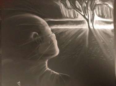 Drawing titled "des ténèbres jailli…" by Michel Uderso, Original Artwork