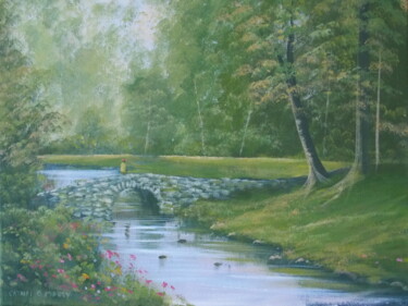 "a  country bridge" başlıklı Tablo Cathal O Malley tarafından, Orijinal sanat, Akrilik