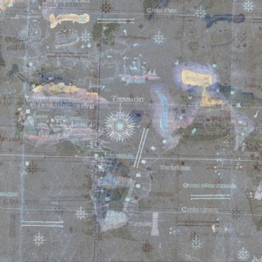quand la terre était plate Digitale Kunst mit dem Titel "quand la terre étai…" von Ln Le Cheviller, Original-Kunstwerk, Fotomontage