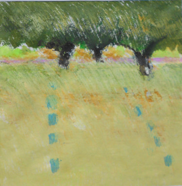 绘画 标题为“blue lines under th…” 由June Stapleton, 原创艺术品, 丙烯
