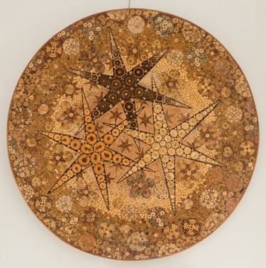 Sculpture intitulée "Cosmos" par Roger Aubert, Œuvre d'art originale, Bois