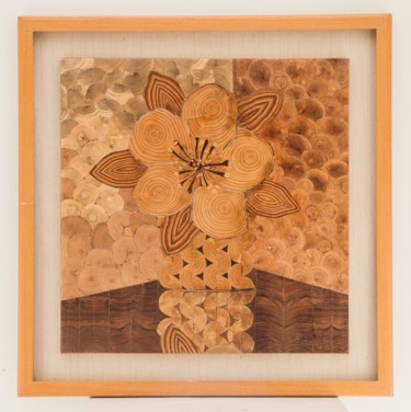 Sculpture intitulée "Fleur d'automne" par Roger Aubert, Œuvre d'art originale, Bois