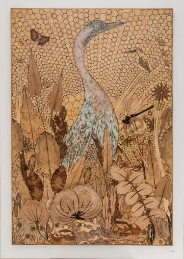 Sculpture intitulée "Le bel oiseau - hom…" par Roger Aubert, Œuvre d'art originale, Bois