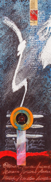 绘画 标题为“Ciblé 43x15cm” 由Jean-Luc Lacroix (JL LACROIX), 原创艺术品, 丙烯 安装在其他刚性面板上